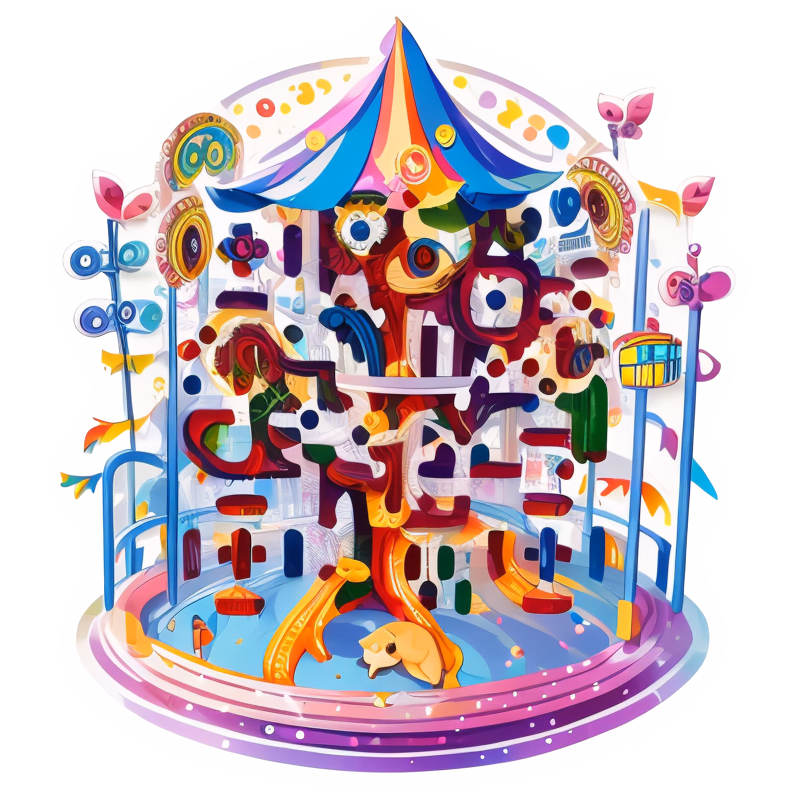 Colorful Carousel Vector QR Code for Stickers — image 1