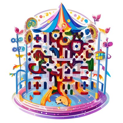 Colorful Carousel Vector QR Code for Stickers