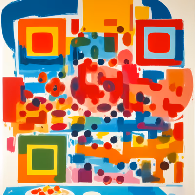 Colorful Abstract Brushwork Pop Art QR Code Art — image 1