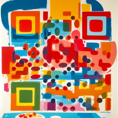 Colorful Abstract Brushwork Pop Art QR Code Art