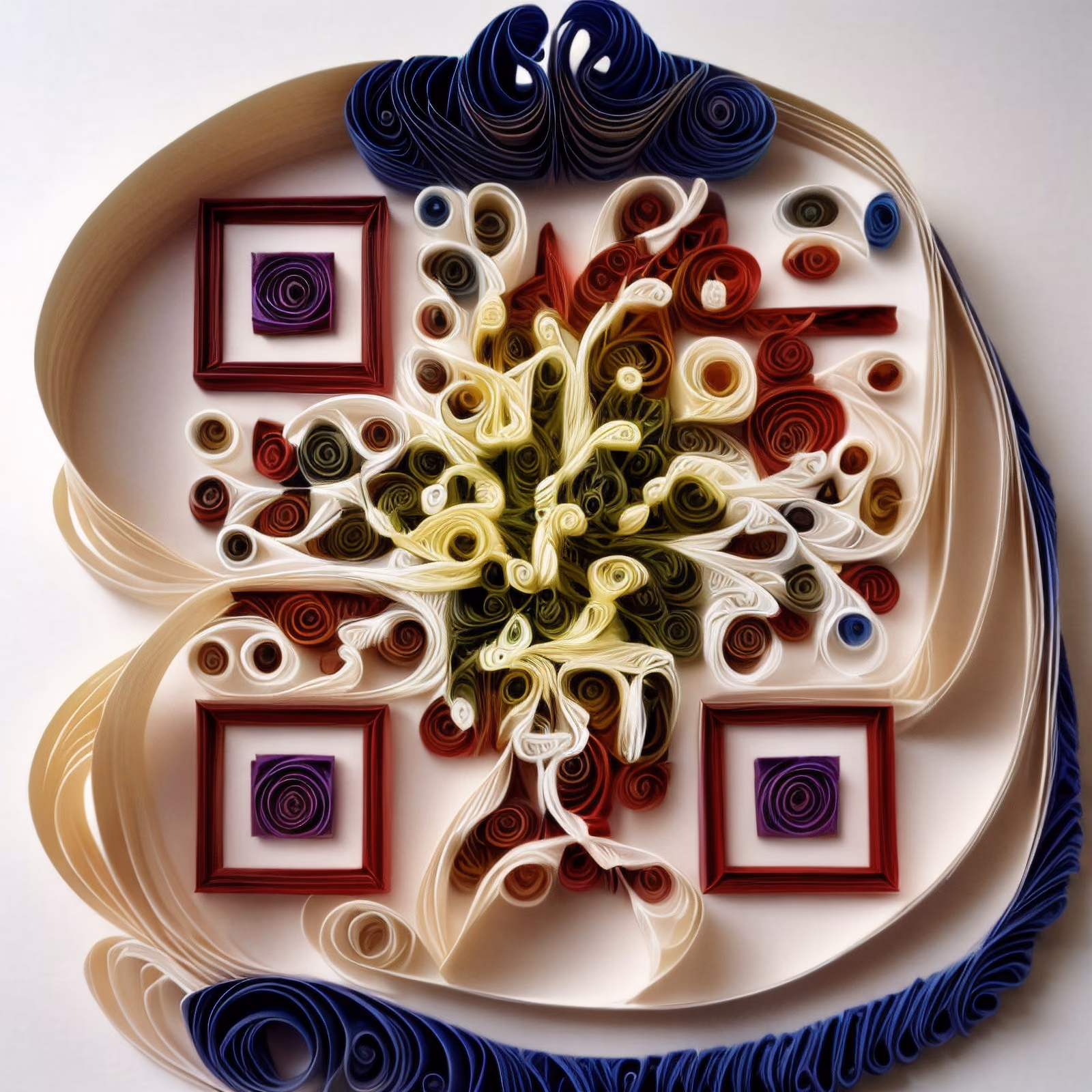 Ornamental Paper Quilling Abstract QR Code Art — image 1