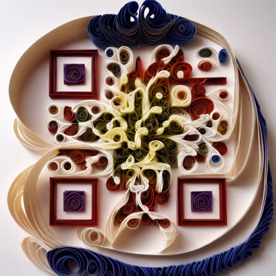 Ornamental Paper Quilling Abstract QR Code Art — image 1
