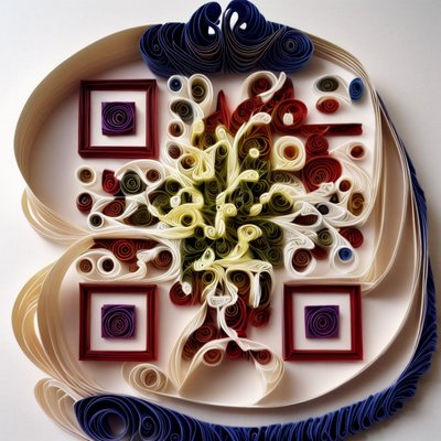 Ornamental Paper Quilling Abstract QR Code Art