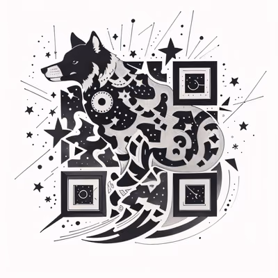 Constellation Wolf Tattoo QR Code for Temporary Tattoos — image 1