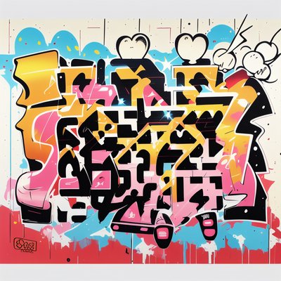 Graffiti Lettering Street Art Heart QR Code for Posters
