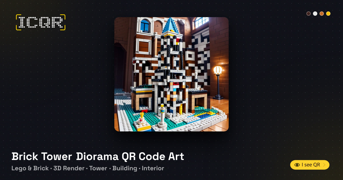 Brick Tower Diorama QR Code Art • ICQR