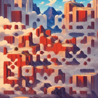 Red Mesa Cloud Landscape QR Code Art — image 1