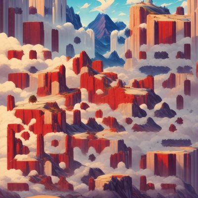 Red Mesa Cloud Landscape QR Code Art