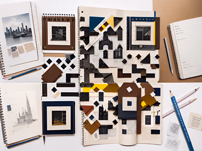 Sketchbook Architecture Collage QR Code Art — image 1
