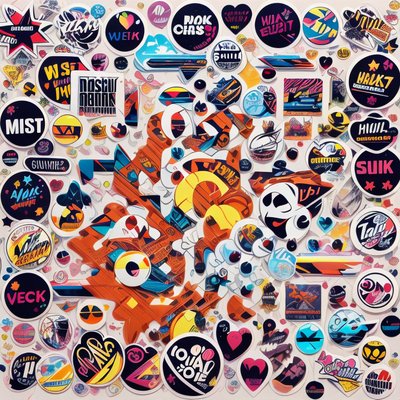 Sticker Bomb Collage QR Code for Stickers