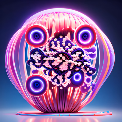 Неоновый запутанный шар, 3D-рендер: QR-код для постеров — изображение 1