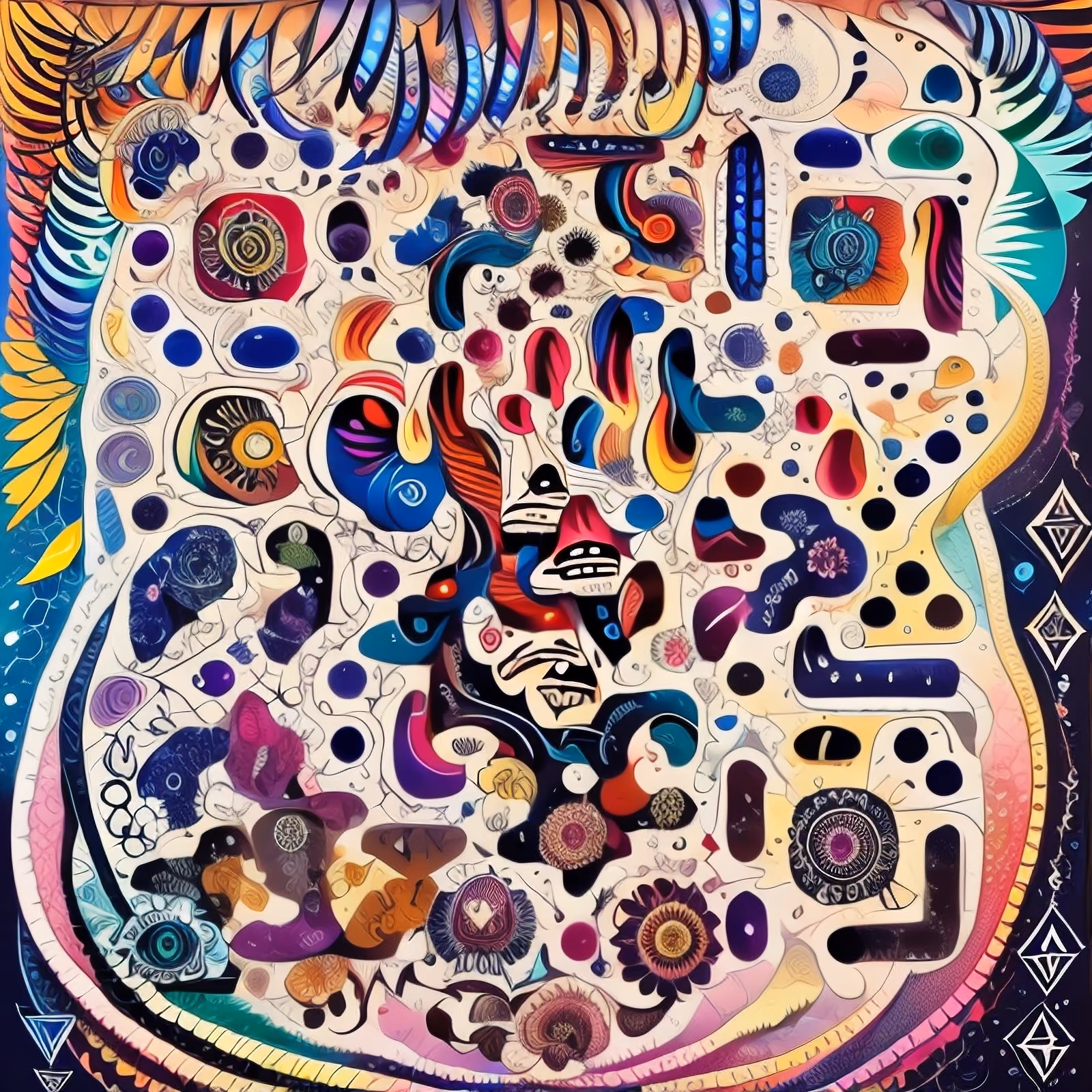 迷幻抽象装饰图案二维码艺术 — 图片 1