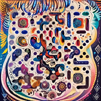迷幻抽象装饰图案二维码艺术 — 图片 1