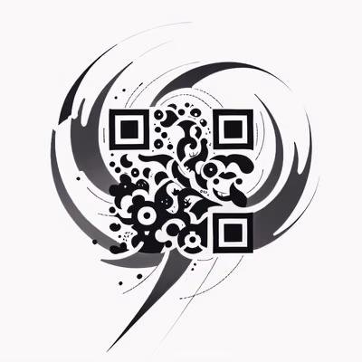 Ink Swirl Tattoo Style Abstract QR Code for Temporary Tattoos — image 1