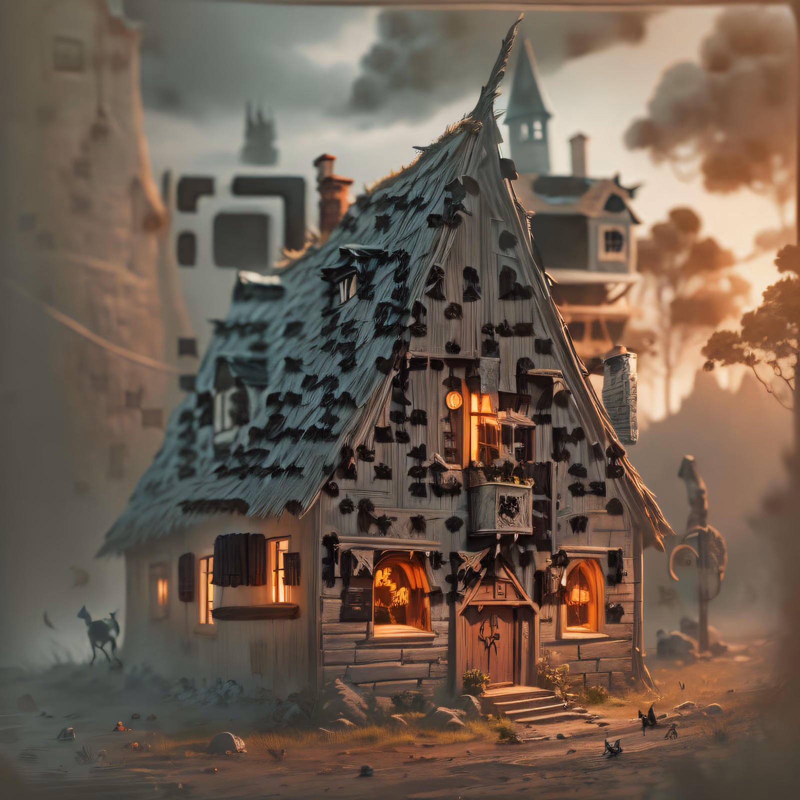 Misty Witch Cottage Gothic QR Code for Posters — image 1
