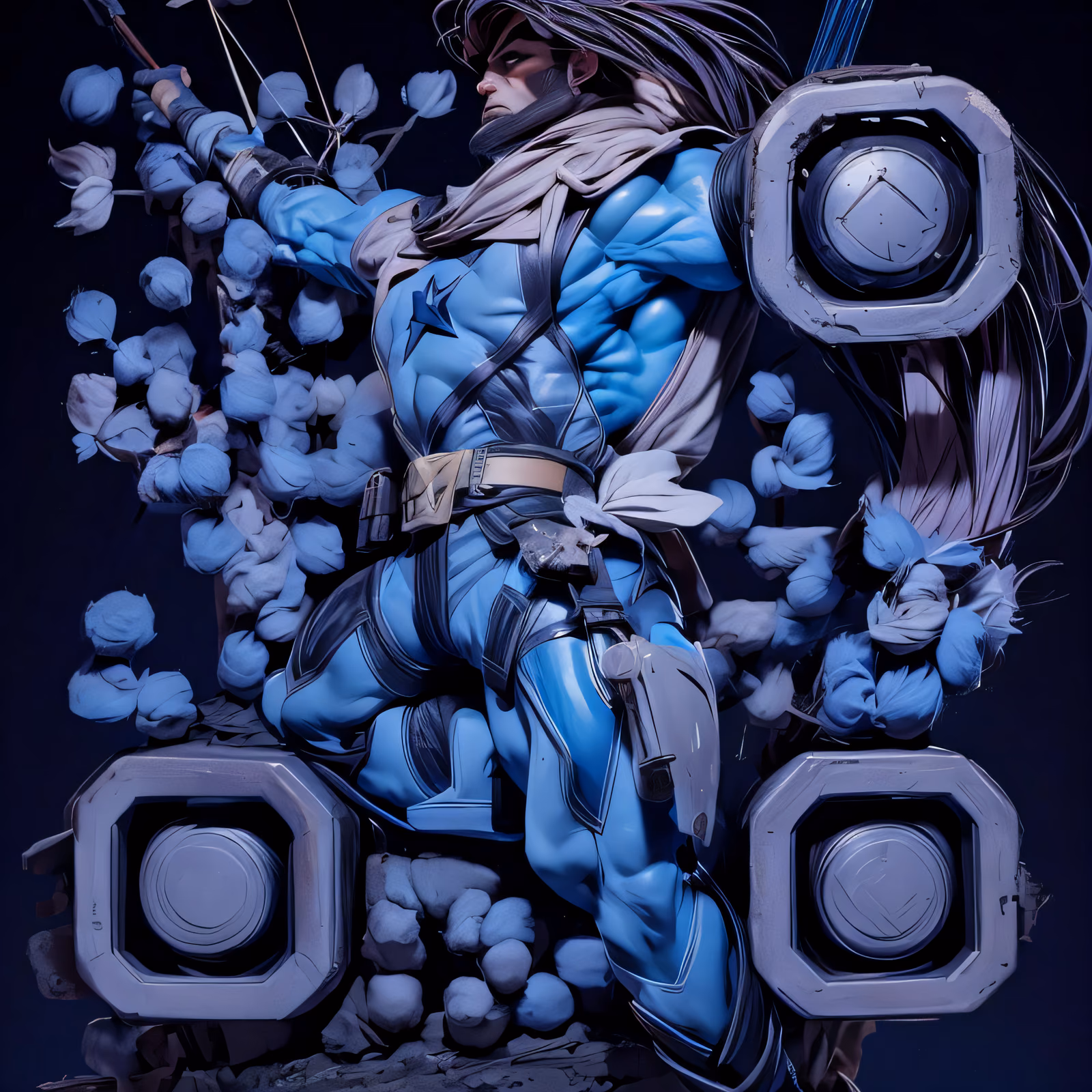 Blue Archer Hero 3D Comic QR Code for Posters — image 1