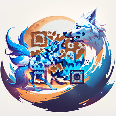 Howling Wolf Moon Game Art QR Code for Apparel — image 1