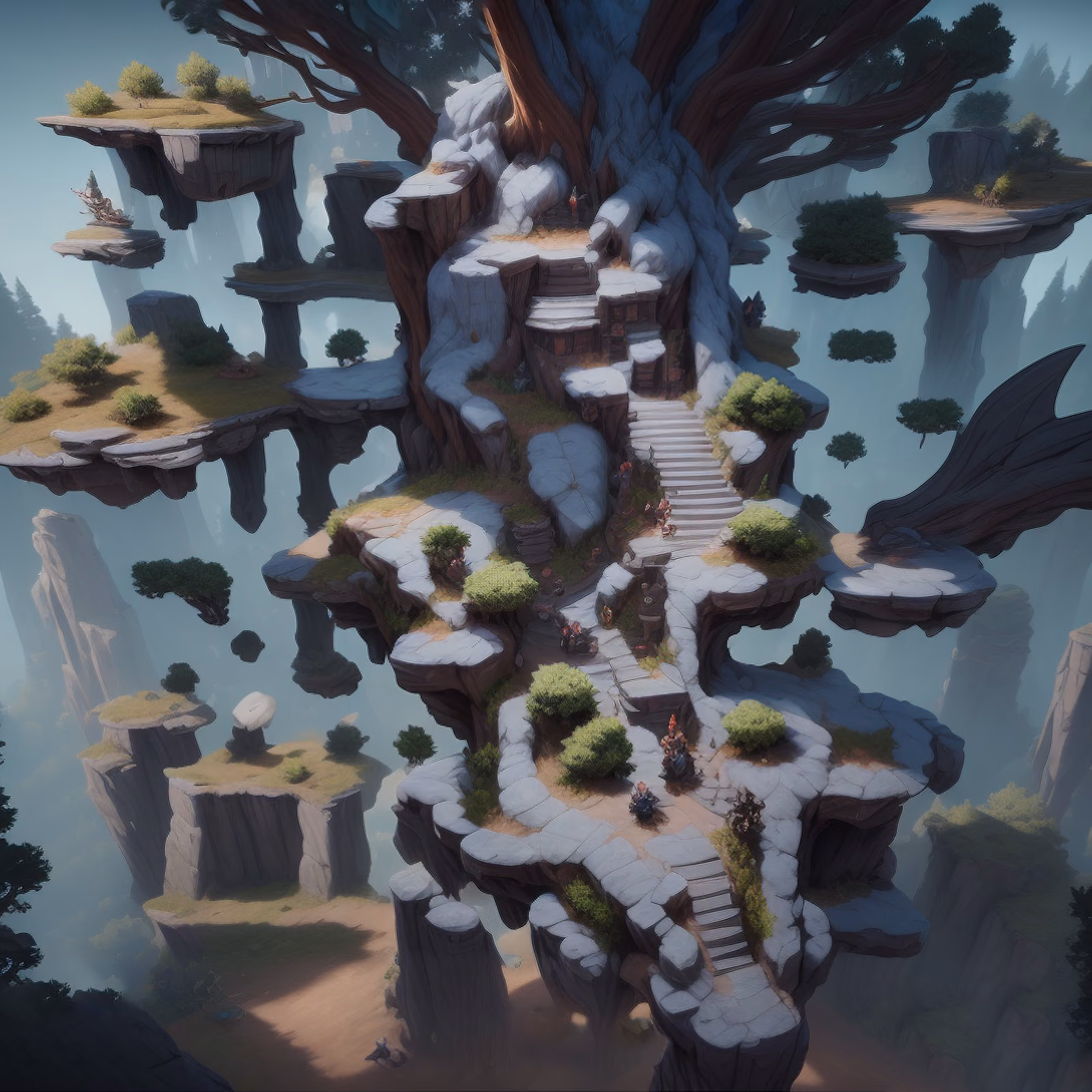 Floating Island Tree Game Art Game World QR Code for Posters — image 1