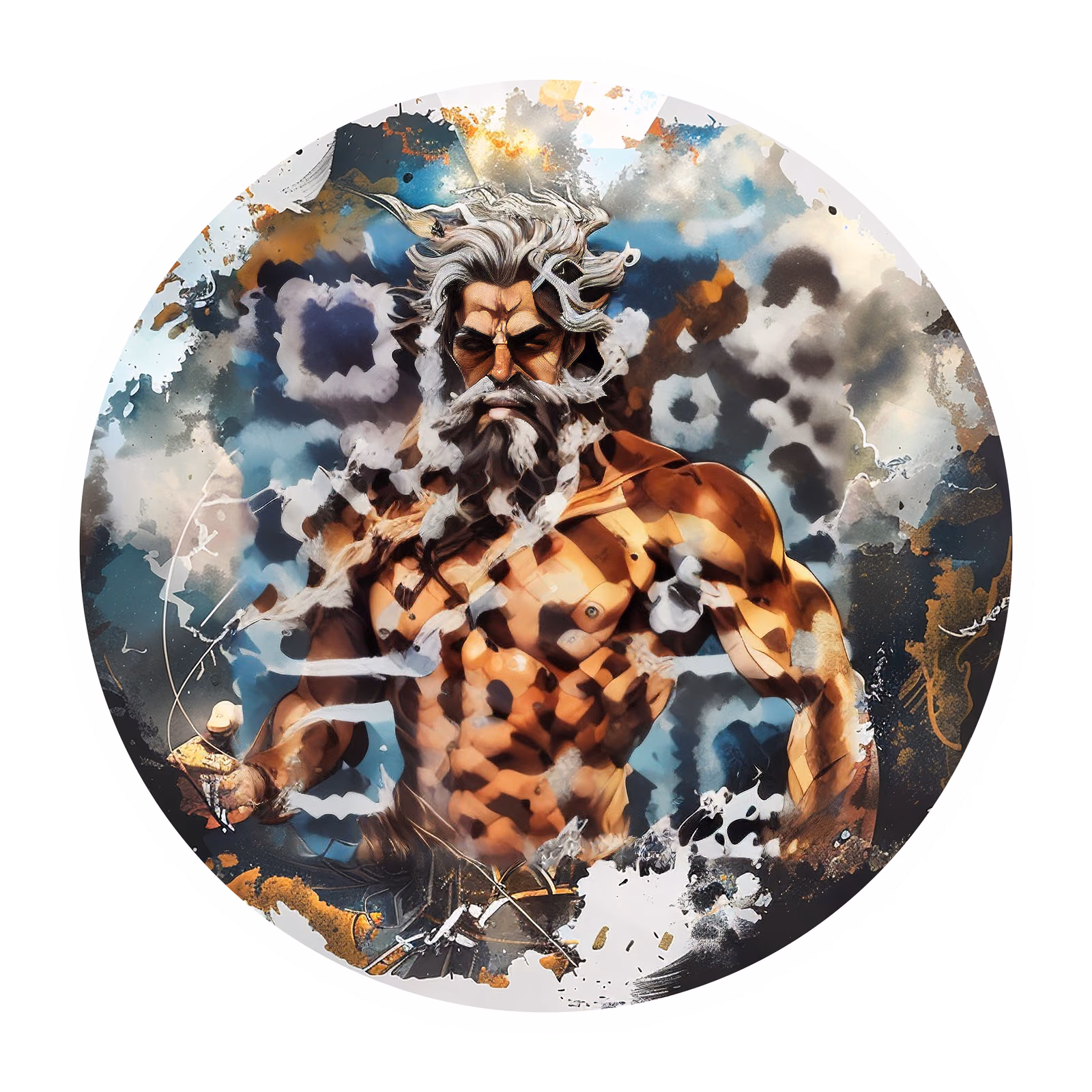 Zeus Thunder God Digital Painting QR Code for Stickers — image 1