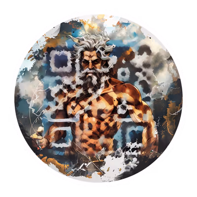 Zeus Thunder God Digital Painting QR Code for Stickers — image 1