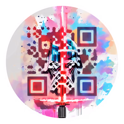 Red Lightsaber Splatter QR Code for Stickers — image 1
