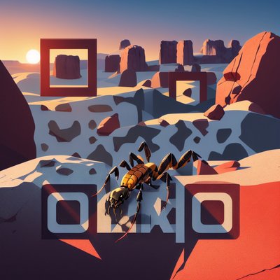 Desert Scorpion Sunset Vector QR Code Art