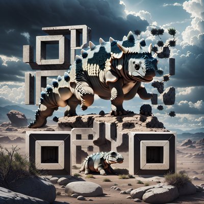 Ankylosaurus Cinematic Landscape QR Code for Posters