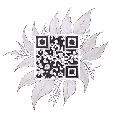 Acorn and Oak Leaf Ink QR Code for Temporary Tattoos — image 1