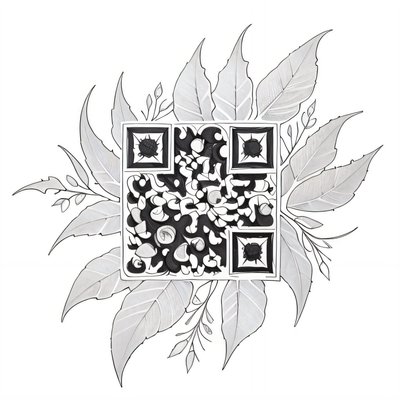Acorn and Oak Leaf Ink QR Code for Temporary Tattoos