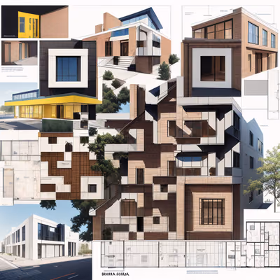 Brick Facade Architecture Collage QR Code for Brochures — image 1