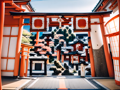 Japanese Shrine Torii Gates QR Code Art — image 1