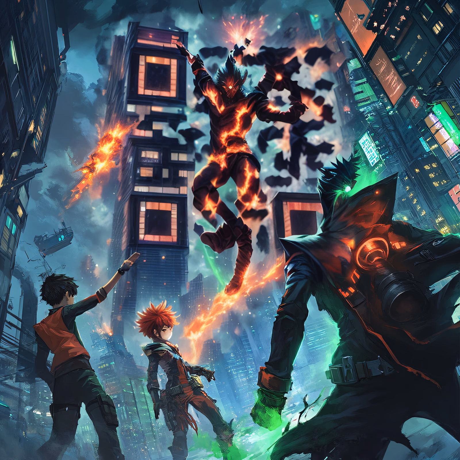 Anime Hero Team Battle Cyberpunk QR Code for Posters — image 1