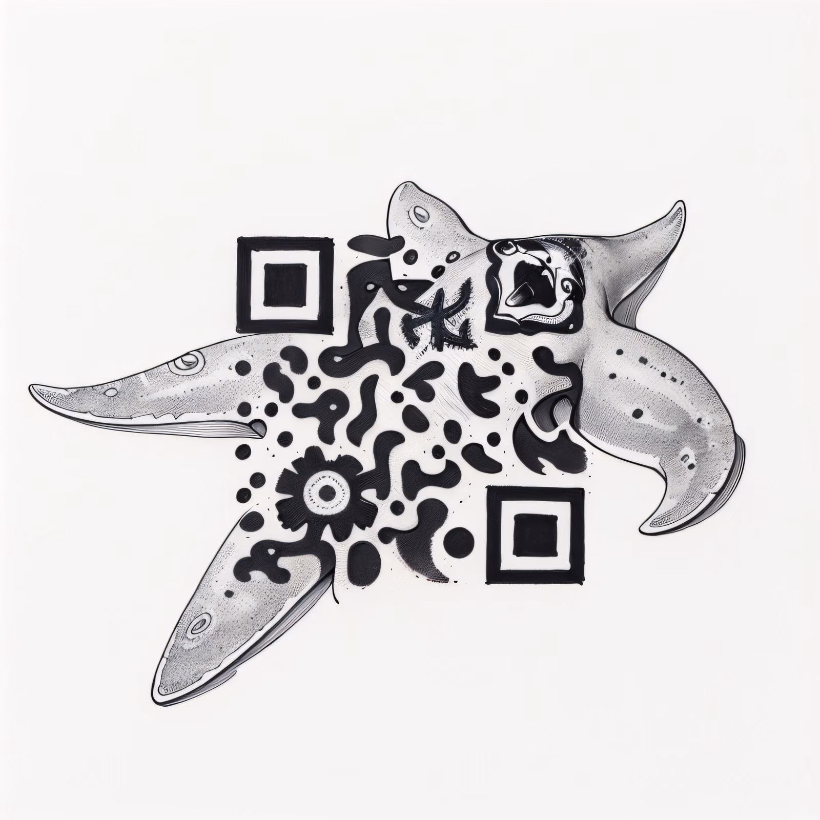 Starfish Ink Tattoo QR Code for Temporary Tattoos — image 1