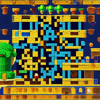 Pixel Brick Platformer Game Level QR Code for Posters