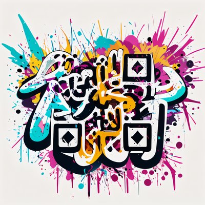 Graffiti Lettering Paint Splatter QR Code for Apparel