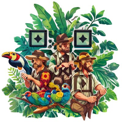 Jungle Explorers Vector QR Code for Stickers