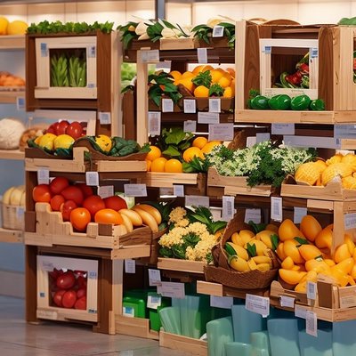 Fresh Produce Market 3D QR Code for Packaging