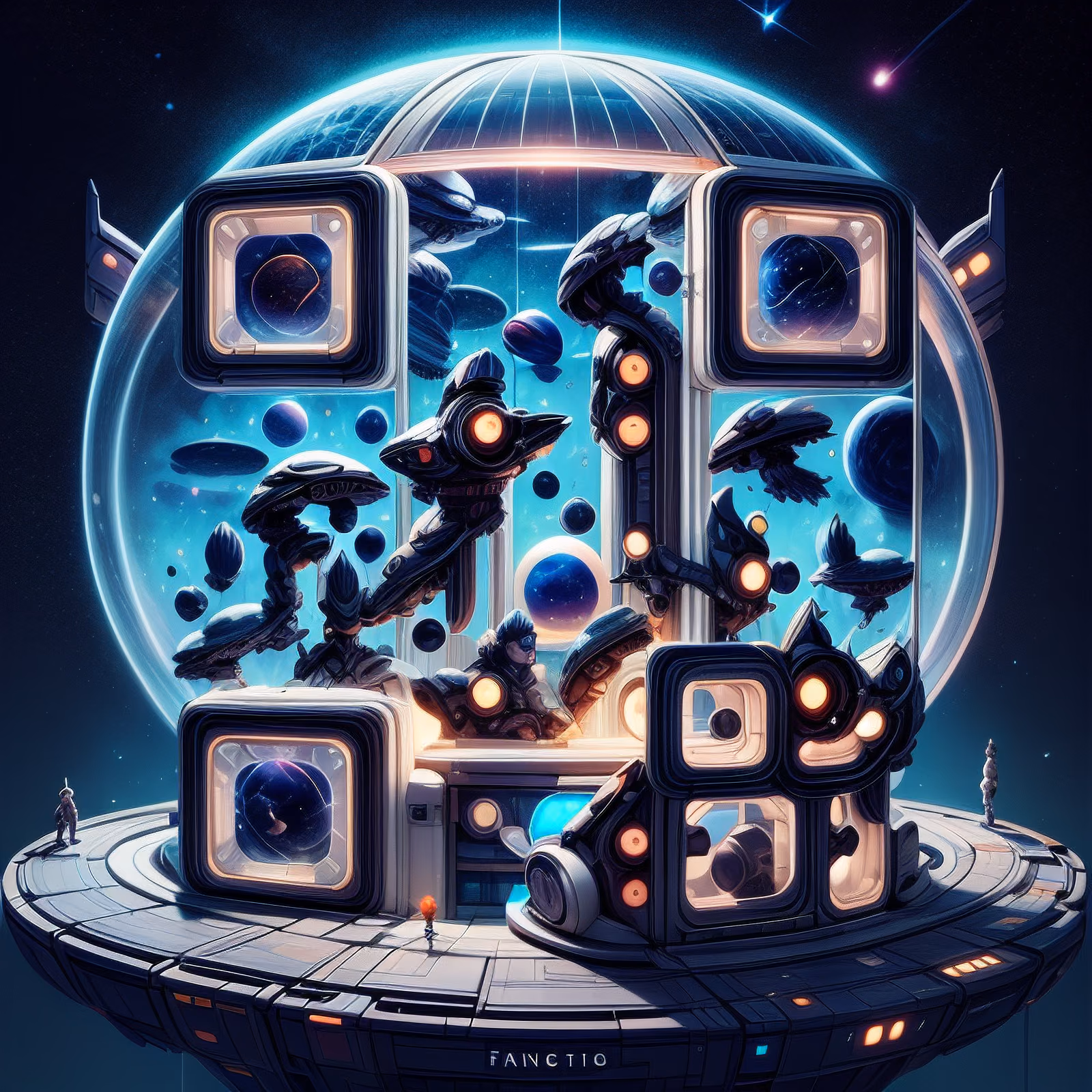 Купол космической станции: научно-фантастический QR-код для постеров — изображение 1