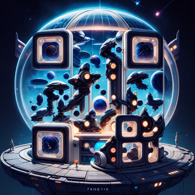 Купол космической станции: научно-фантастический QR-код для постеров — изображение 1