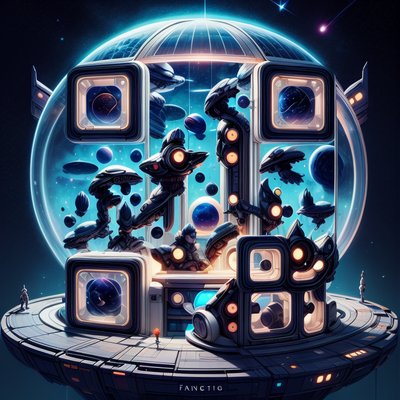 Space Station Dome Sci-Fi QR Code for Posters