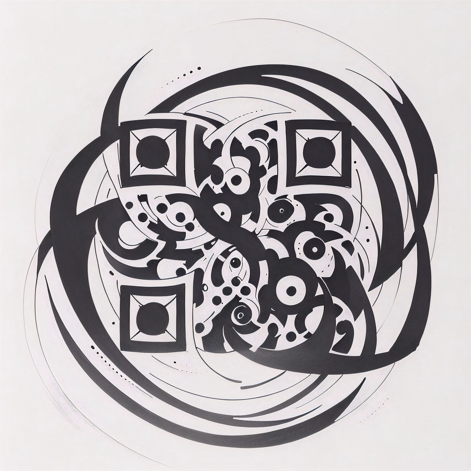 Interlocking Circles Tattoo Ink QR Code for Temporary Tattoos — image 1