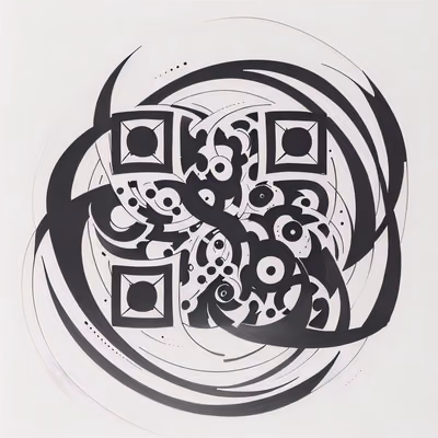 Interlocking Circles Tattoo Ink QR Code for Temporary Tattoos — image 1
