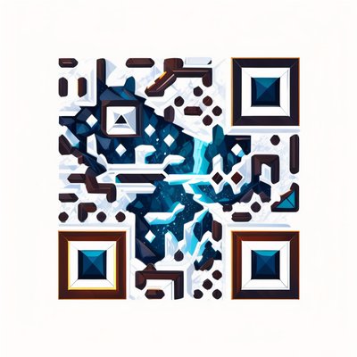 Ice Cave Crystals Vector QR Code for Posters