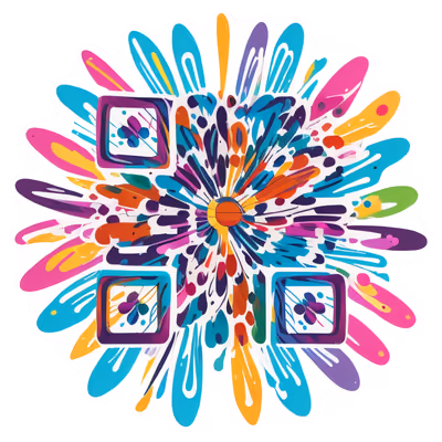 Яркие брызги краски, вектор: QR-код для стикеров — изображение 1