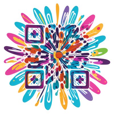 Colorful Paint Splash Vector QR Code for Stickers