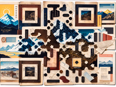 Travel Mountain Map Collage QR Code Art — image 1