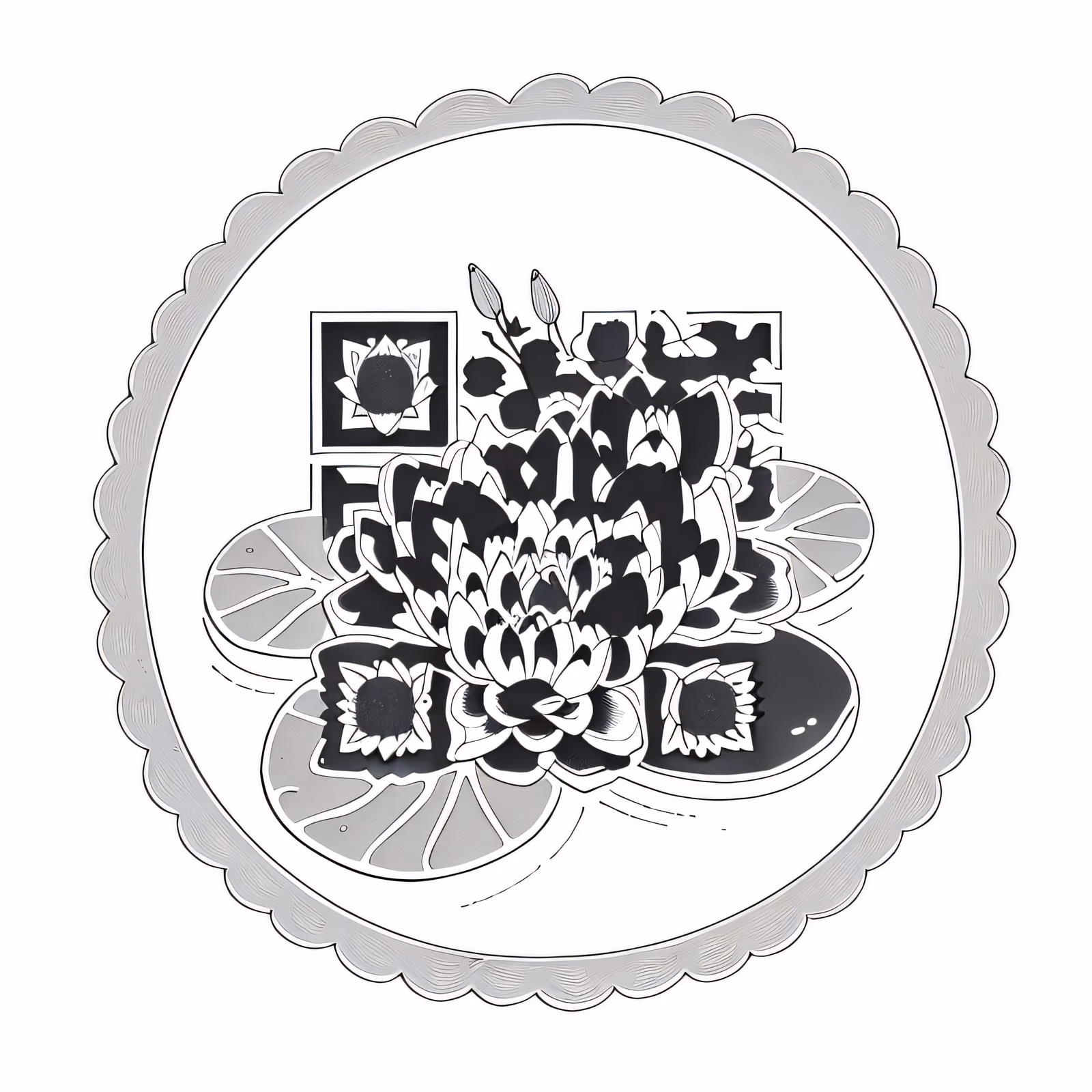 Lotus Lily Pad Tattoo Ink QR Code for Temporary Tattoos — image 1