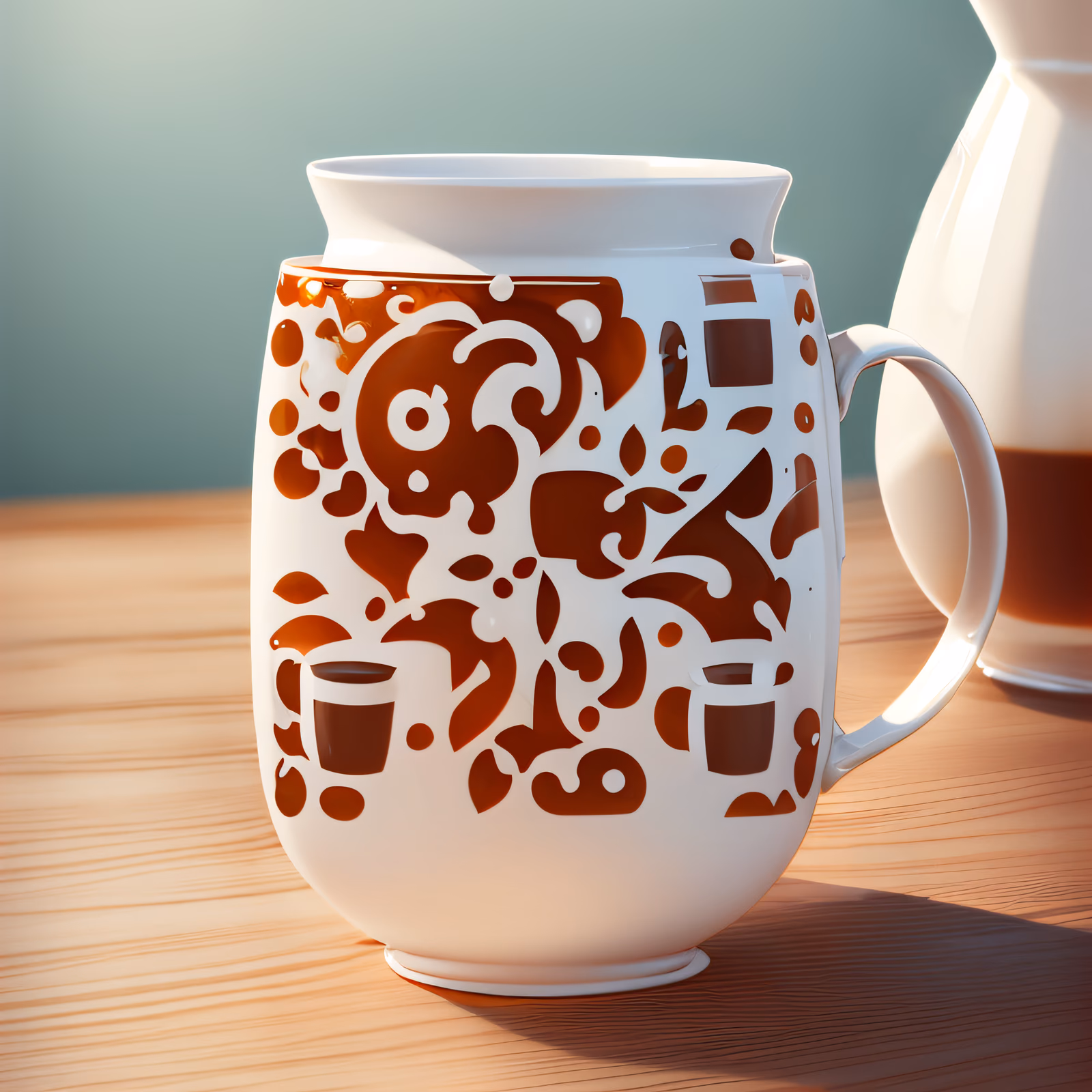 Tea Mug Realistic Illustration QR Code for Packaging — image 1