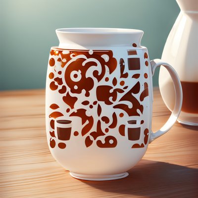 Tea Mug Realistic Illustration QR Code for Packaging