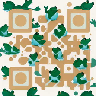 Green Frogs Flat Pattern QR Code for Album Covers — image 1